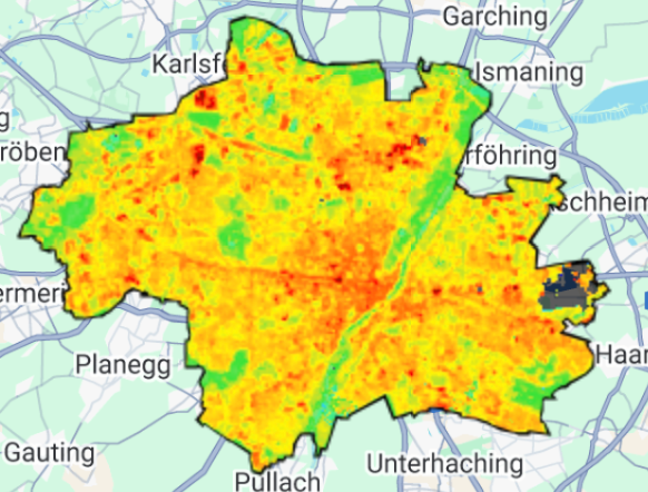 Urban Heat Island in Munich Now